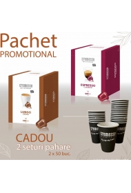 Pachet Promo 2 cutii Cremesso 48 + 2 seturi pahare carton